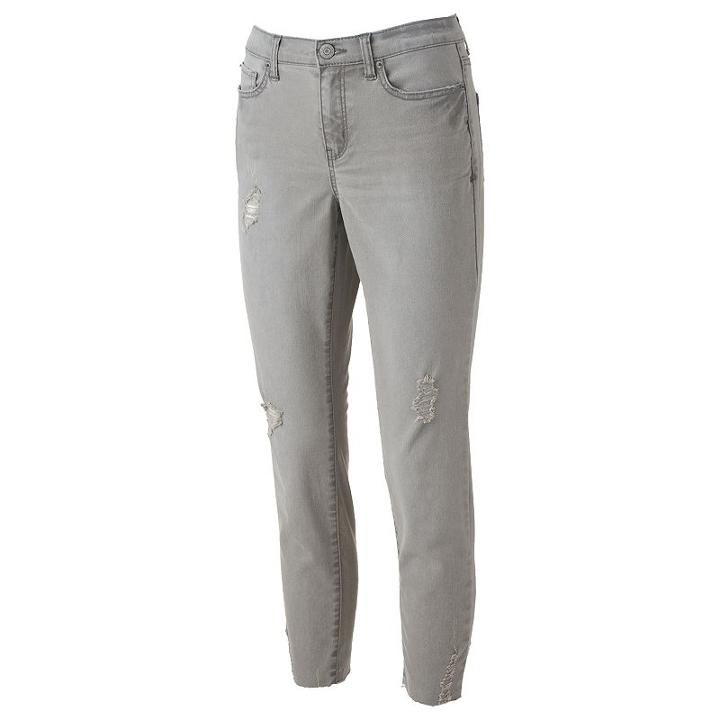 Juniors' Mudd&reg; Flx Stretch Ripped Ankle Skinny Jeans, Girl's, Size: 9, Grey Other
