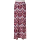 Juniors' Joe B Print Fold-over Maxi Skirt, Girl's, Size: Medium, Dark Red