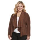 Plus Size Dana Buchman Faux-suede Jacket, Women's, Size: 1xl, Brown