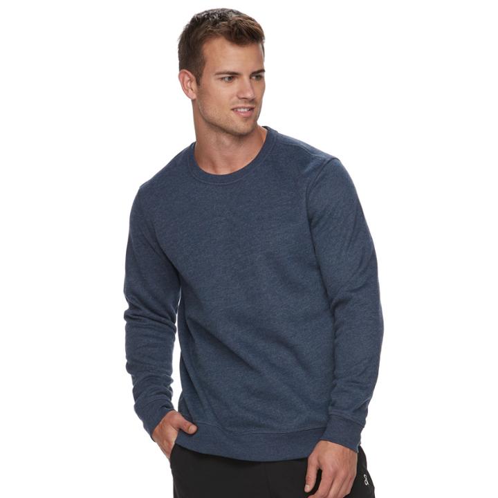 Men's Tek Gear&reg; Crewneck Ultra Soft Fleece, Size: Small, Blue (navy)