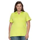 Plus Size Croft & Barrow&reg; Pique Polo, Women's, Size: 3xl, Med Green
