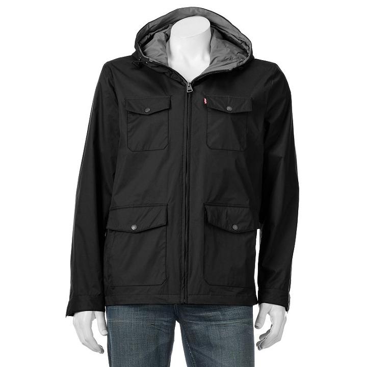 Men's Levi's&reg; Military Rain Jacket, Size: Xxl, Black