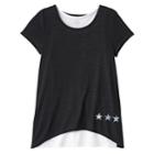 Girls Plus Size Double Layer Tulip Back Tank Top Tee, Size: 18 1/2, Black