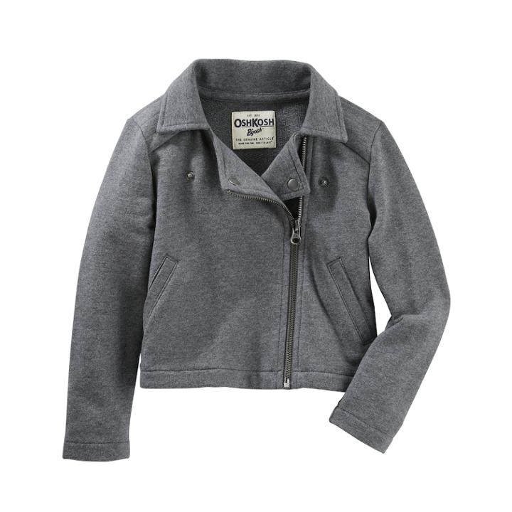 Girls 4-12 Oshkosh B'gosh Moto Jacket, Size: 6x, Light Grey