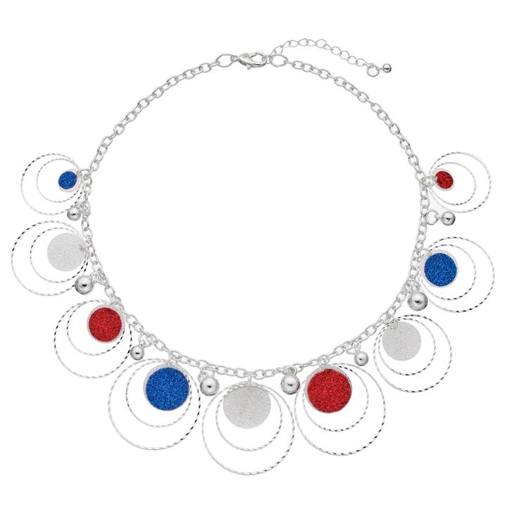 Glitter Hoop Drop Necklace, Women's, Multicolor
