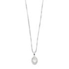 Forever Classic Sterling Silver 1 Carat T.w. Lab-created Moissanite Oval Halo Pendant, Women's, Size: 18, White