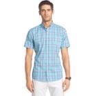 Big & Tall Izod Advantage Classic-fit Plaid Stretch Button-down Shirt, Men's, Size: Xl Tall, Blue Other