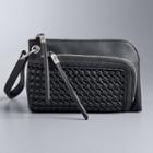 Simply Vera Vera Wang Pierce Basketweave Wristlet, Women's, Black