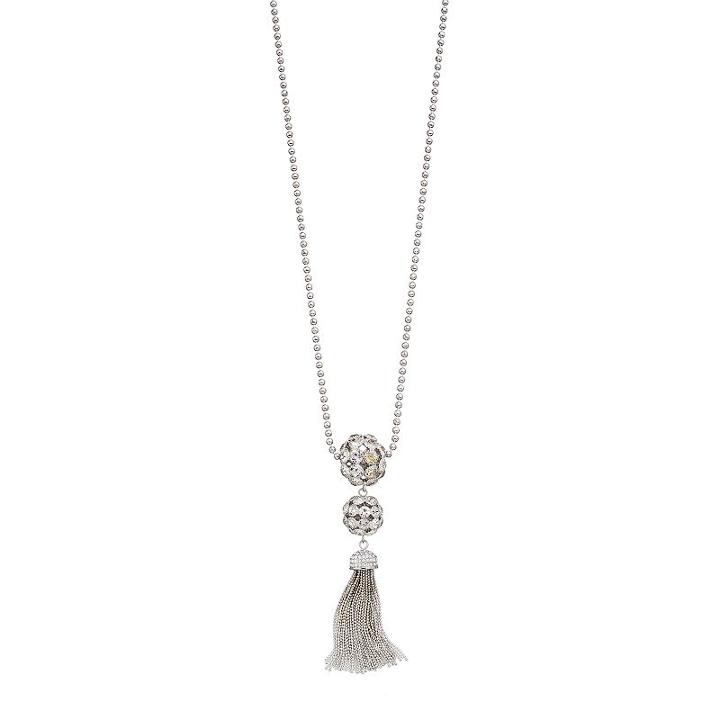 Simply Vera Vera Wang Long Fireball & Tassel Pendant Necklace, Women's, Silver