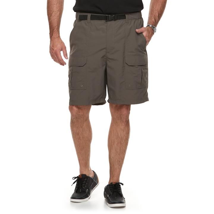 Big & Tall Croft & Barrow&reg; Outdoor Regular-fit Belted Performance Cargo Shorts, Men's, Size: 46, Brown