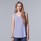 Women's Simply Vera Vera Wang Floral Jaquard Tank, Size: Xl, Blue (navy)