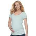 Maternity A:glow Ruched Scoopneck Tee, Women's, Size: L-mat, Med Blue