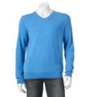 Men's Apt. 9&reg; Modern-fit Merino V-neck Sweater, Size: Medium, Med Blue