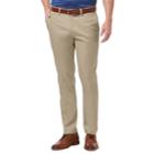 Men's Haggar&reg; Premium No-iron Khaki Flex Waist Slim-fit Stretch Flat-front Pants, Size: 32x30, Dark Beige