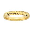 Stacks And Stones 18k Gold Over Silver Ribbed Stack Ring, Women's, Size: 5, Yellow