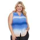 Plus Size Apt. 9&reg; Pleated Crepe Tank, Women's, Size: 2xl, Blue (navy)