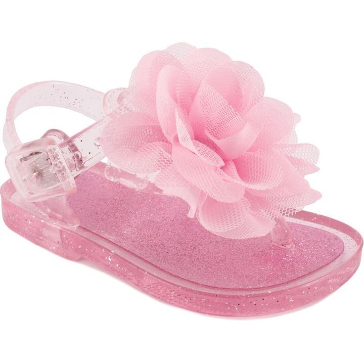 Baby Girl Wee Kids Flower Jelly Crib Sandals, Size: 4, Pink Other