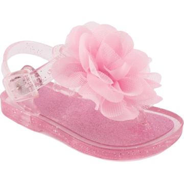 Baby Girl Wee Kids Flower Jelly Crib Sandals, Size: 4, Pink Other