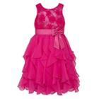 Girls 7-16 & Plus Size American Princess Floral Sequin Soutache Ruffle Dress, Girl's, Size: 12 1/2, Pink Other