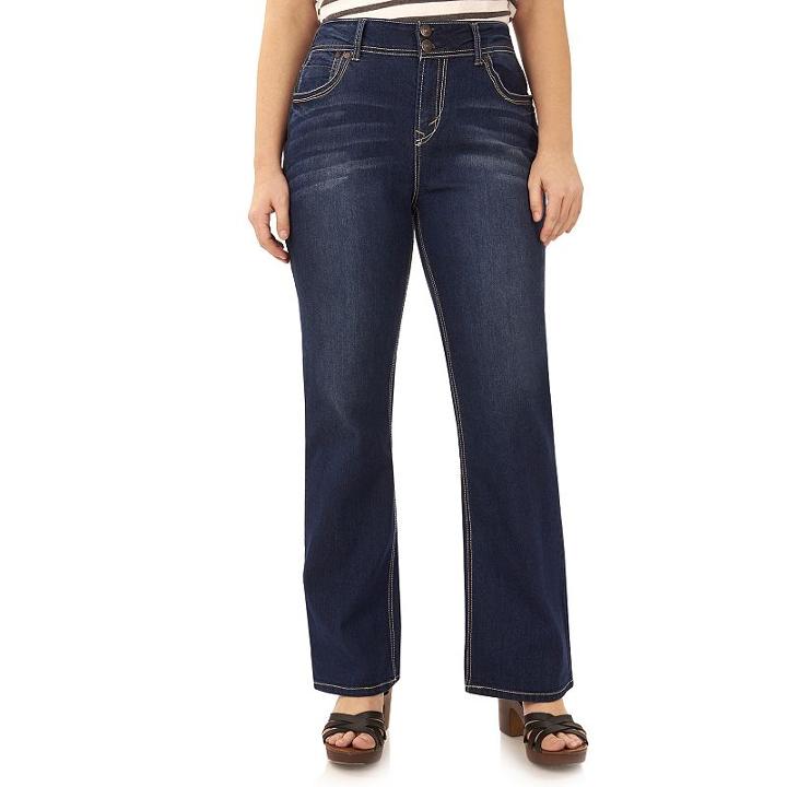 Juniors' Plus Size Wallflower Luscious Curvy Bootcut Jeans, Girl's, Size: 16 W, Blue (navy)