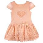Toddler Girl Nannette Rosette Heart Lace Dress, Size: 2t, Orange Oth