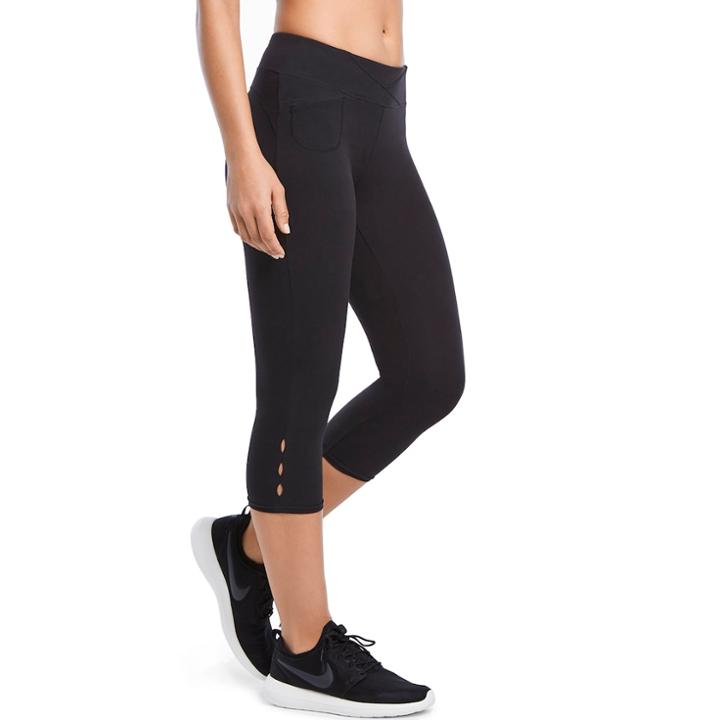 Women's Danskin Be You Keyhole Capri Leggings, Size: Large, Black