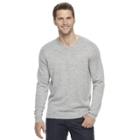 Men's Apt. 9&reg; Modern-fit 12gg Merino V-neck Sweater, Size: Large, Light Grey