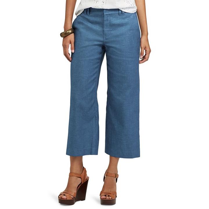 Women's Chaps Wide-leg Capris, Size: 4, Blue (navy)