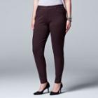 Plus Size Simply Vera Vera Wang Skinny Ponte Pants, Women's, Size: 1x Short, Dark Brown