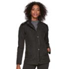 Women's Chaps Faux-leather Trim Quilted Jacket, Size: Large, Black