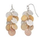 Apt. 9&reg; Tri Tone Textured Disc Cluster Drop Earrings, Women's, Multicolor