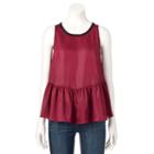 Women's Juicy Couture Metallic Peplum Top, Size: Medium, Red