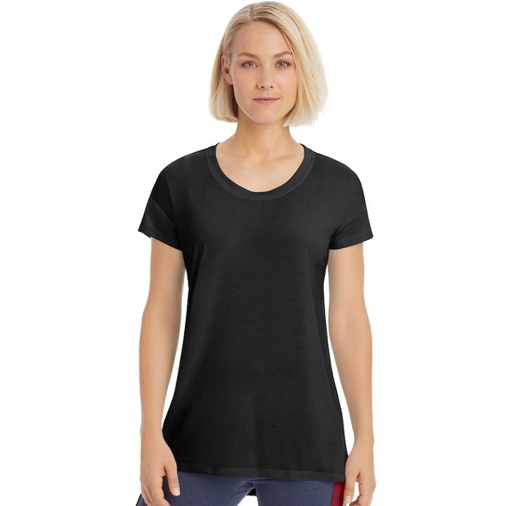 Women's Champion Gym Issue Short Sleeve Tee, Size: Medium, Black