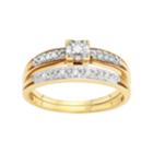 Sterling Silver 1/10 Carat T.w. Diamond Engagement Ring Set, Women's, Size: 5, White