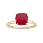 Lab-created Ruby 10k Gold Ring, Women's, Size: 9, Red