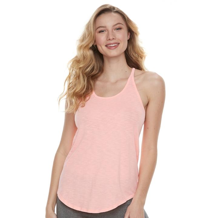 Juniors' So&reg; Slubbed Shirttail Tank, Teens, Size: Small, Brt Orange