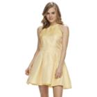 Disney Beauty And The Beast Juniors' Brocade Ruffle Halter Dress, Girl's, Size: Small, Red