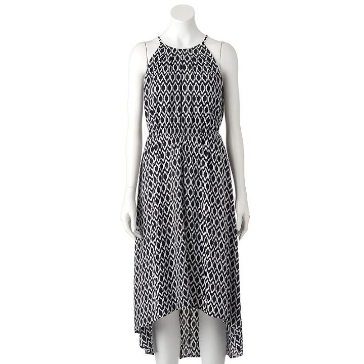 Women's Apt. 9&reg; Print High-low Maxi Dress, Size: Xl, Black