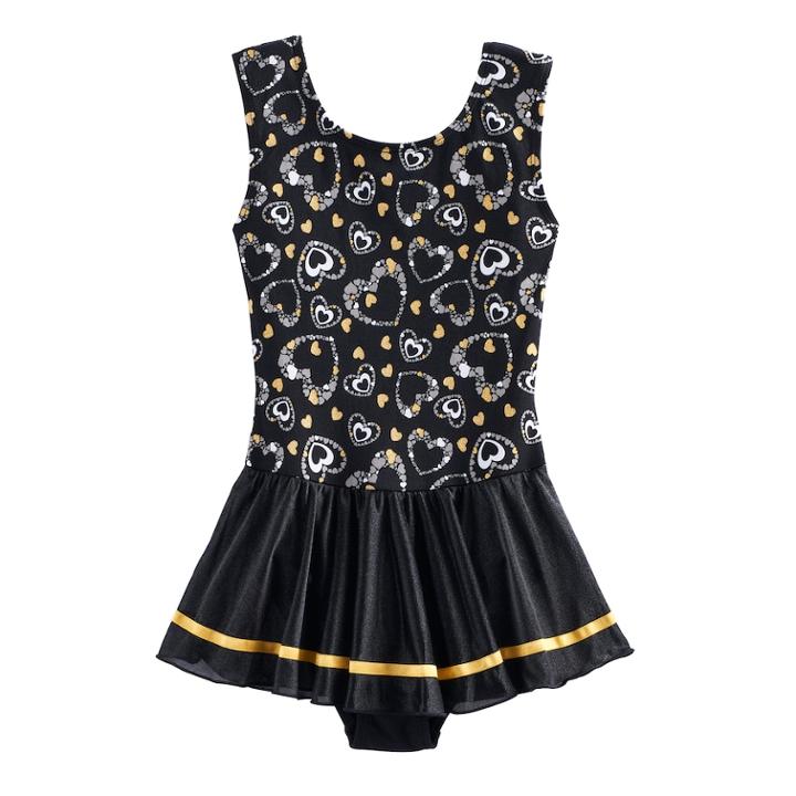 Girls 4-14 Jaques Moret Golden Hearts Skirtall, Size: Medium, Brown Over