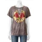 Juniors' Guns N' Roses Lace-up Graphic Tee, Teens, Size: Large, Black