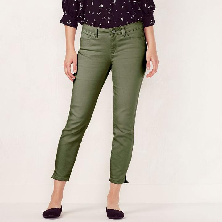 Women's Lc Lauren Conrad Colored Skinny Capri Jeans, Size: 8, Med Green