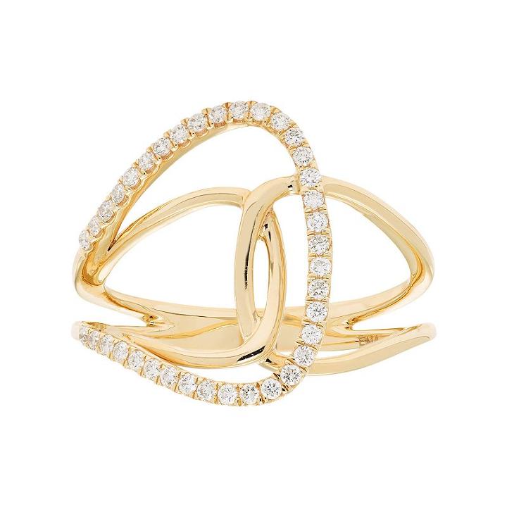 10k Gold 1/4 Carat T.w. Diamond Loop Ring, Women's, Size: 7, White