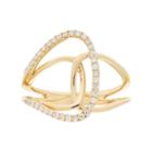 10k Gold 1/4 Carat T.w. Diamond Loop Ring, Women's, Size: 7, White