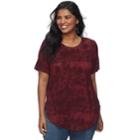 Juniors' Plus Size Mudd&reg; Tie-dye Tee, Teens, Size: 1xl, Red