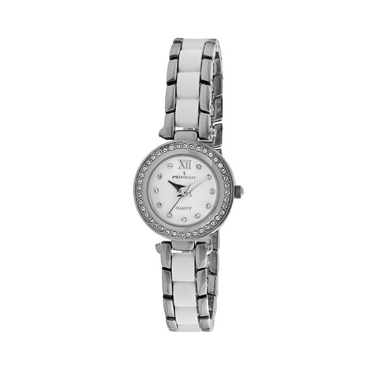 Peugeot Women's Crystal Watch - 7073wt, Silver