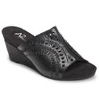 A2 By Aerosoles Highlight Women's Core Comfort Cutout Wedge Sandals, Size: Medium (9), Black