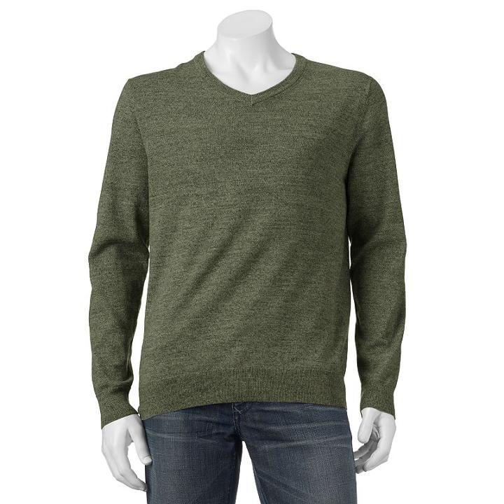 Big & Tall Sonoma Goods For Life&trade; Solid V-neck Sweater, Men's, Size: 3xb, Lt Green