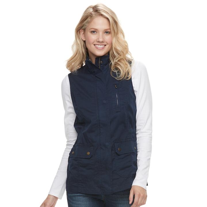 Women's Sonoma Goods For Life&trade; Utility Vest, Size: Large, Dark Blue