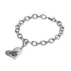 Fiora Stainless Steel Baylor Bears Heart Charm Bracelet, Women's, Size: 8, Grey