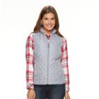 Petite Croft & Barrow&reg; Quilted Vest, Women's, Size: Xl Petite, Grey